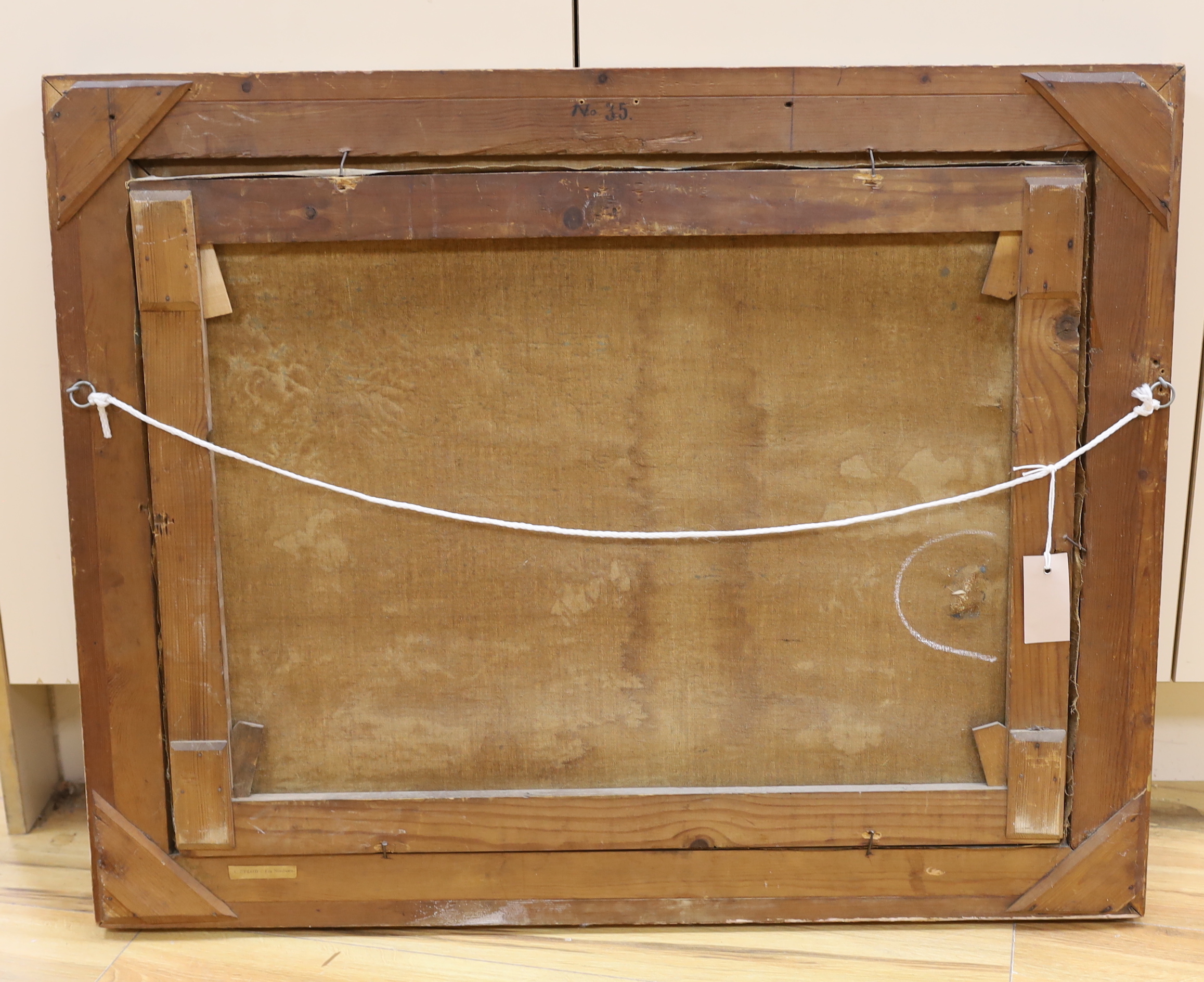 A. Bulour, Continental oil on canvas, Shipping at sea, signed, 52 x 69cm